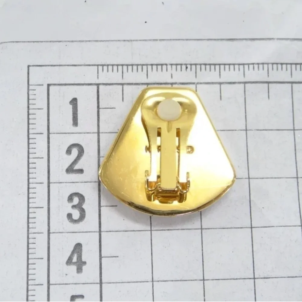 Authentic HERMES Clip-on Earrings Blue x Gold Tone RARE - Picture 10 of 10